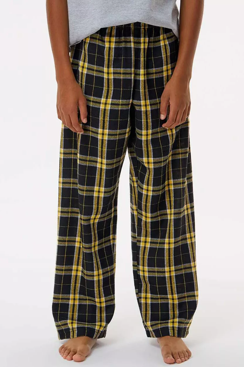 Boxercraft Youth Flannel Pants w/ Pockets - Black/Gold