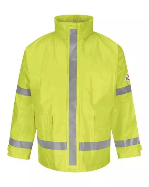 Bulwark Hi-Visibility Flame-Resistant Rain Jacket JXN6 Plus Size