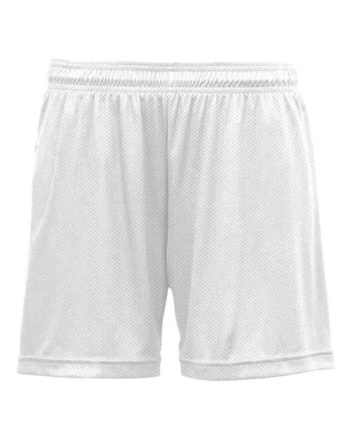 C2 Sport 5116 Women's Mesh Performance Shorts – 100% Polyester Mesh + Solid Tricot Liner | 5" Inseam | Covered Elastic Waistband