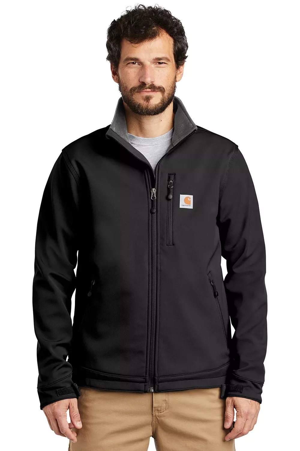 Carhartt Mens Crowley Wind & Water Resistant Full Zip Jacket - Black
