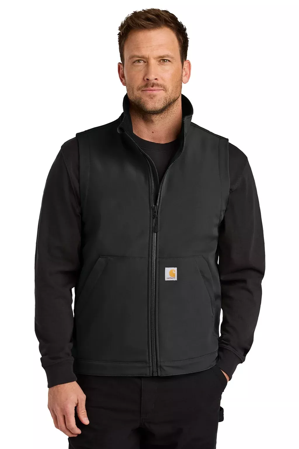 Carhartt Mens Rain Defender Full Zip Soft Shell Vest - Black