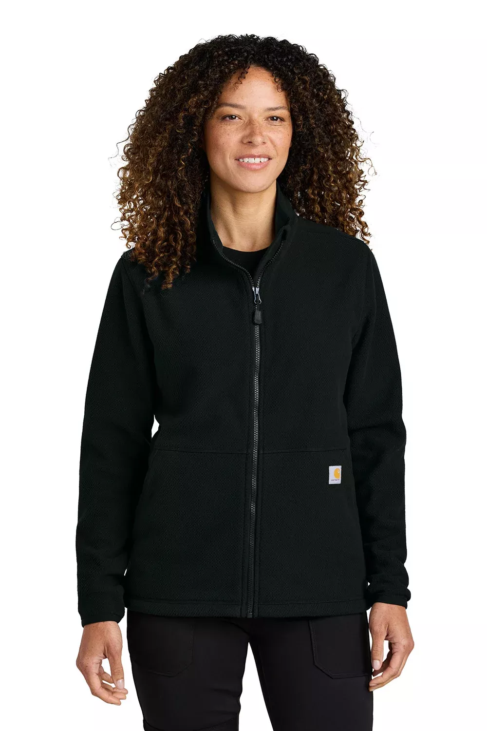 Carhartt Womens Textured Fleece Full Zip Jacket - Black