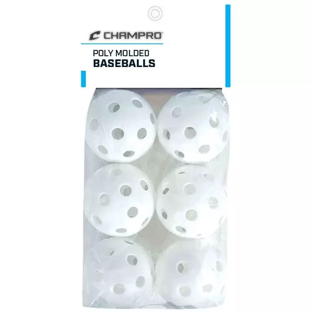 Champro CBB-51C 9 " Plastic Ball-6 Pack