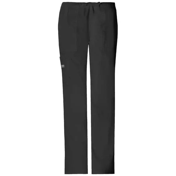 Cherokee Workwear Women's Black Premium Core Stretch Mid-Rise Drawstring Cargo Pant