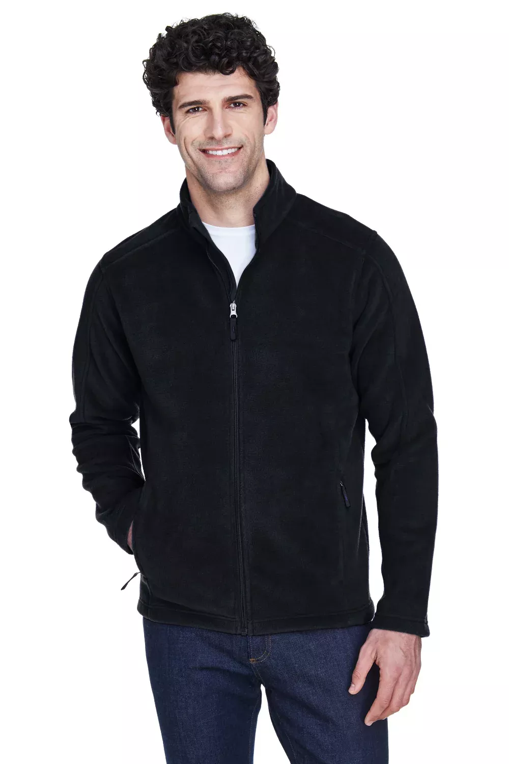 Core 365 Mens Journey Pill Resistant Fleece Full Zip Jacket - Black