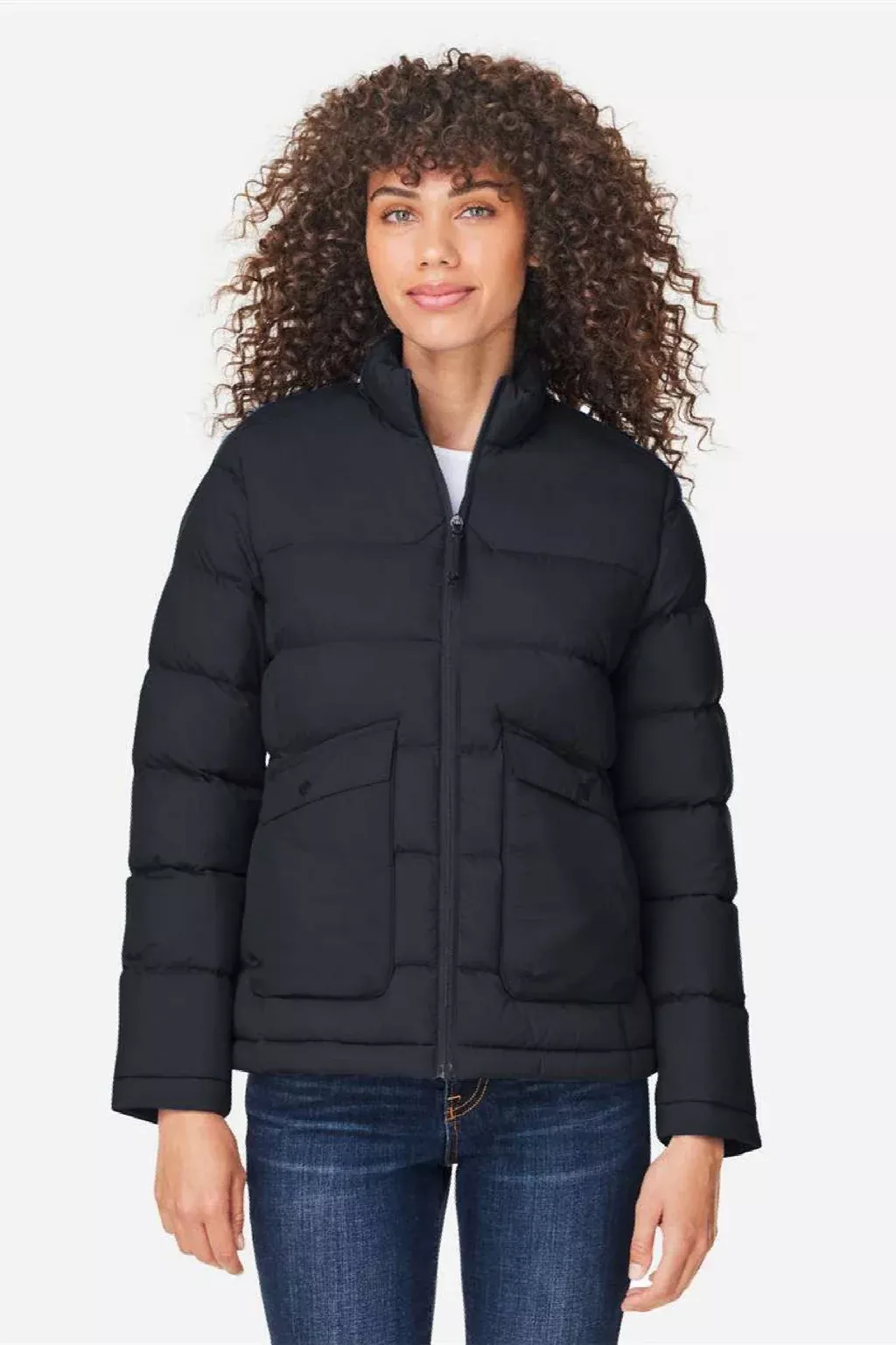 Core 365 Womens Inspire Water Resistant Full Zip Puffer Jacket - Black