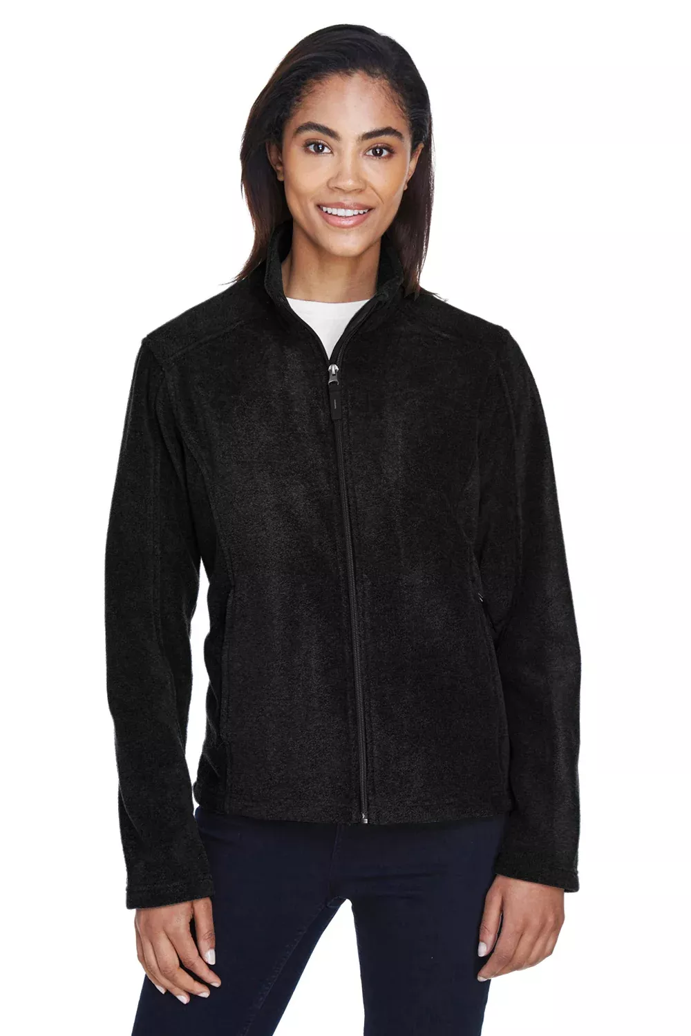 Core 365 Womens Journey Pill Resistant Fleece Full Zip Jacket - Black
