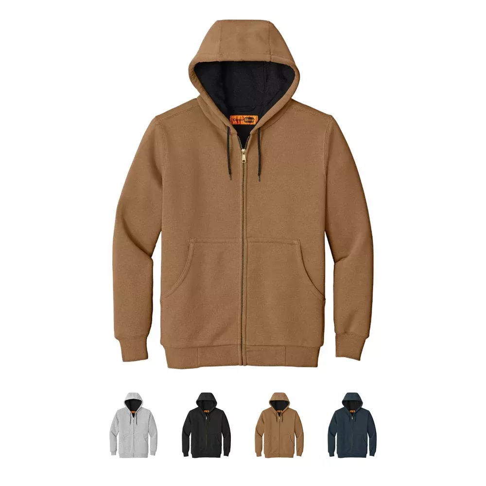CornerStone - Heavyweight Full-Zip Hooded Sweatshirt with Thermal Lining. CS620