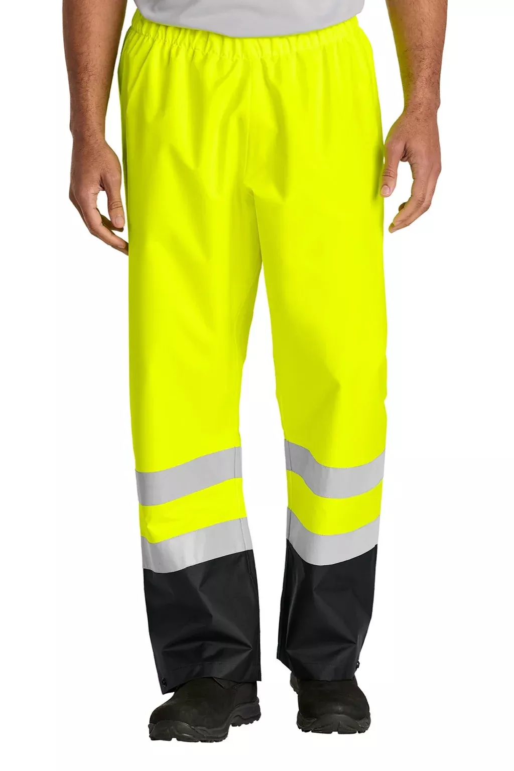 CornerStone Mens ANSI Class E Pull On Rain Pants - Safety Yellow/Black