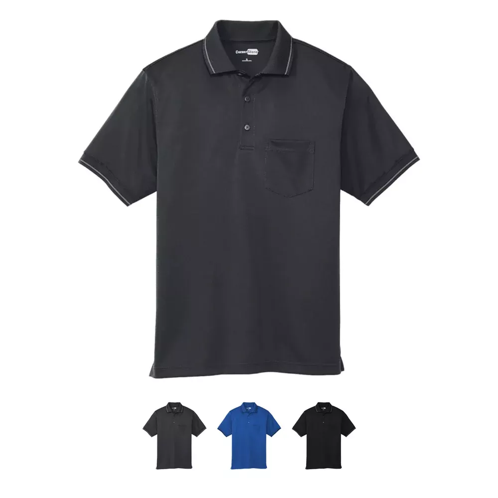 CornerStone Select Snag-Proof Tipped Pocket Polo. CS415