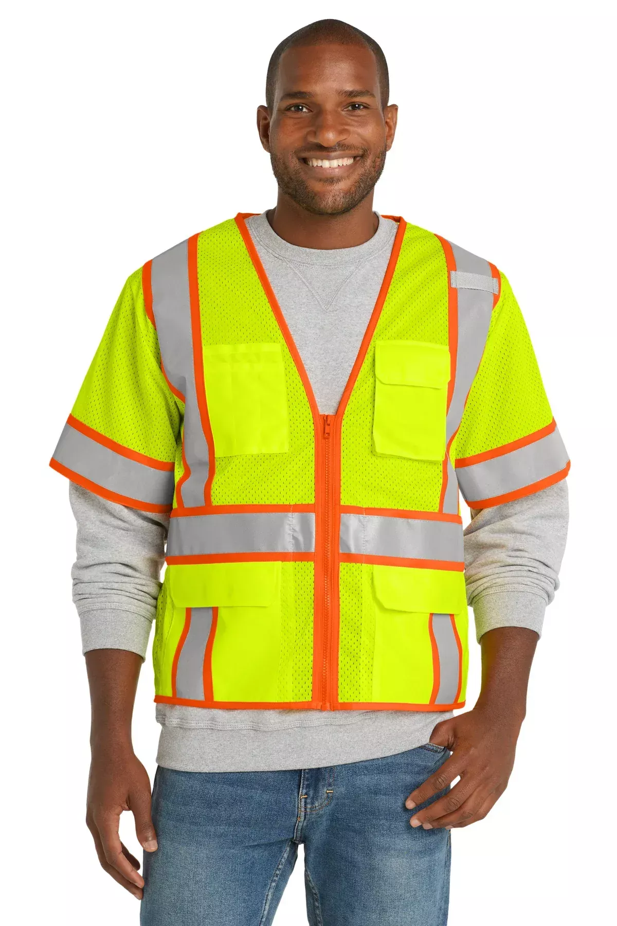 CornerStoneANSI 107 Class 3 Surveyor Mesh Zippered Two-Tone Short S