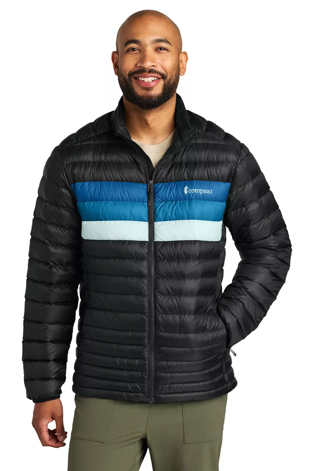 Cotopaxi Mens Fuego Full Zip Down Jacket - Black/Atlantic Blue