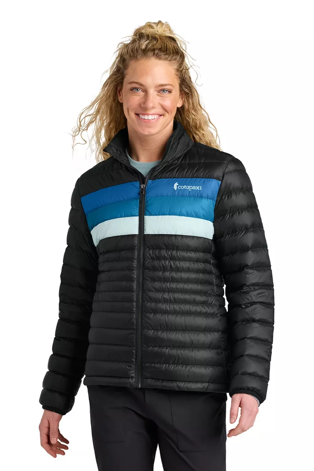 Cotopaxi Womens Fuego Full Zip Down Jacket - Black/Atlantic Blue
