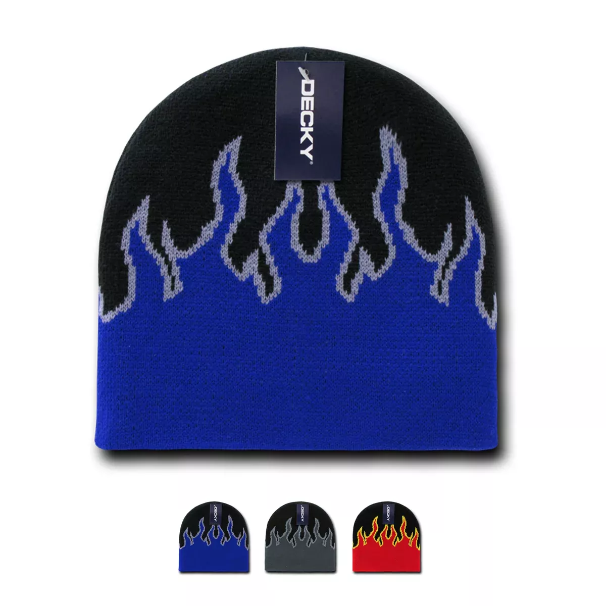Decky 8003 - Fire Beanie, Flame Knit Cap