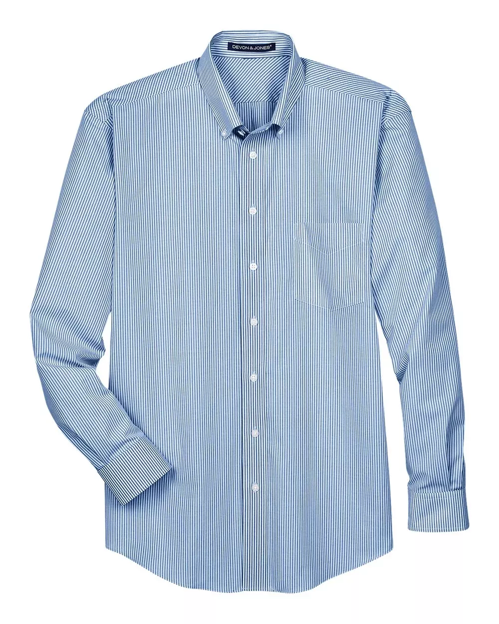 Devon & Jones Men's Crown Collection Banker Stripe Woven Dress Shirt