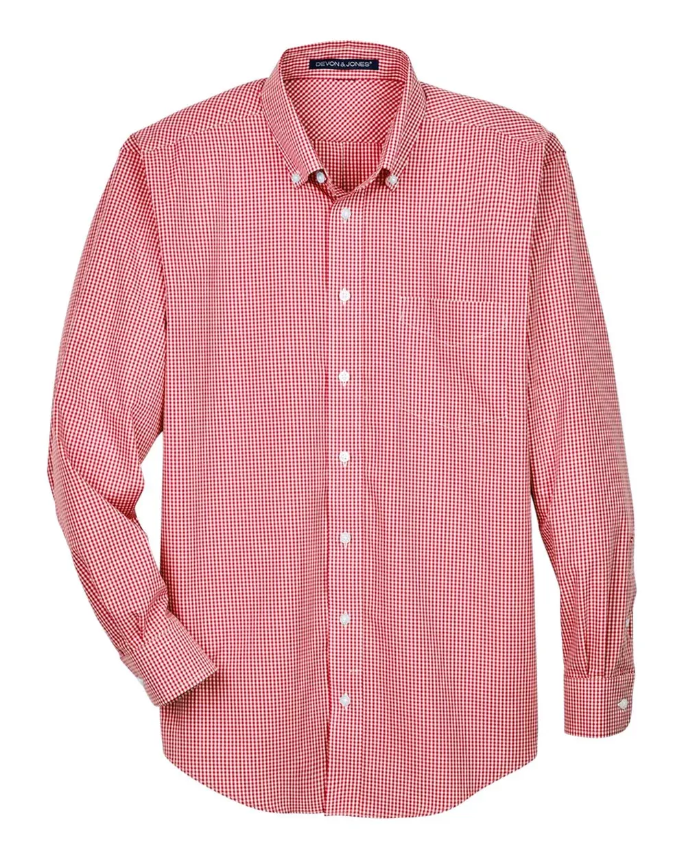 Devon & Jones Men's Crown Collection Gingham Check Woven Dress Shirt
