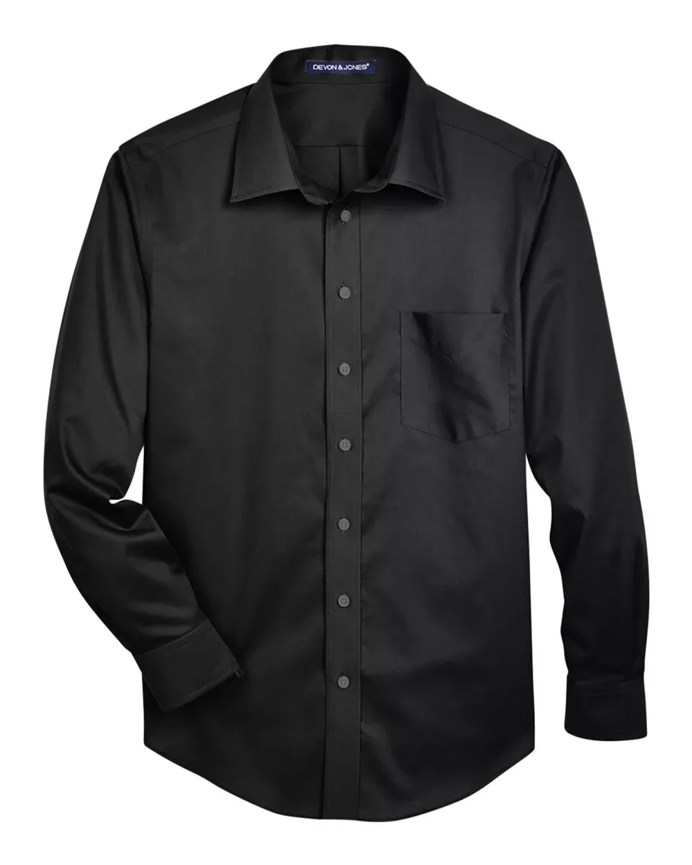 Devon & Jones Men's Crown Collection Solid Stretch Twill Woven Dress Shirt