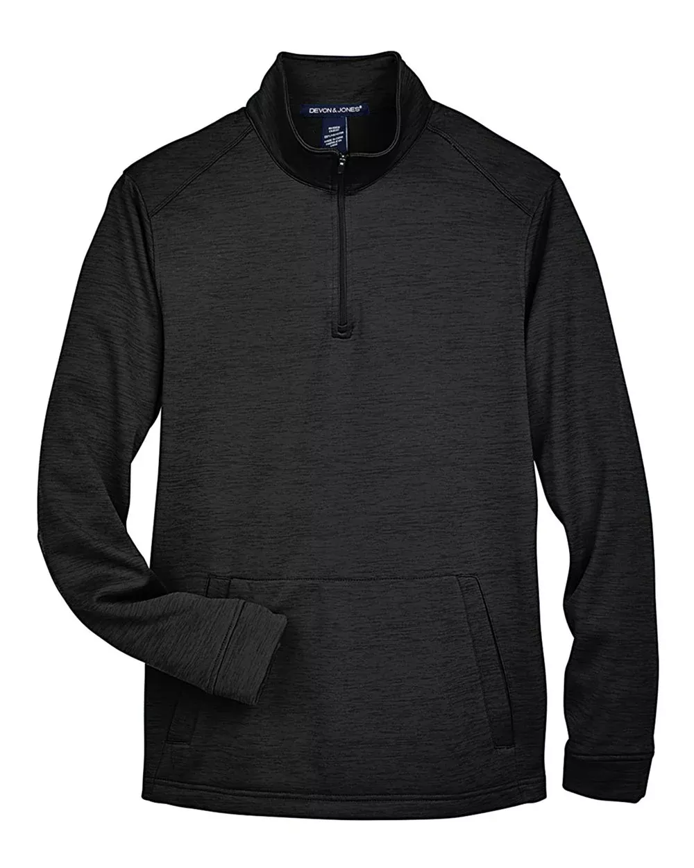 Devon & Jones Men's Newbury Mélange Fleece Quarter-Zip Pullover