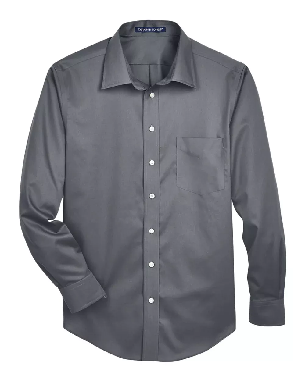 Devon & Jones Men's Tall Crown Collection Solid Stretch Twill Woven Dress Shirt
