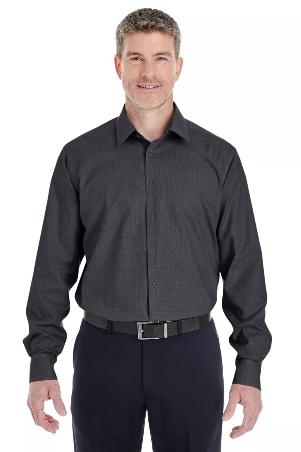 Devon & Jones Mens Crown Woven Collection Wrinkle Resistant Long Sleeve Button Down Shirt w/ Pocket - Dill Green