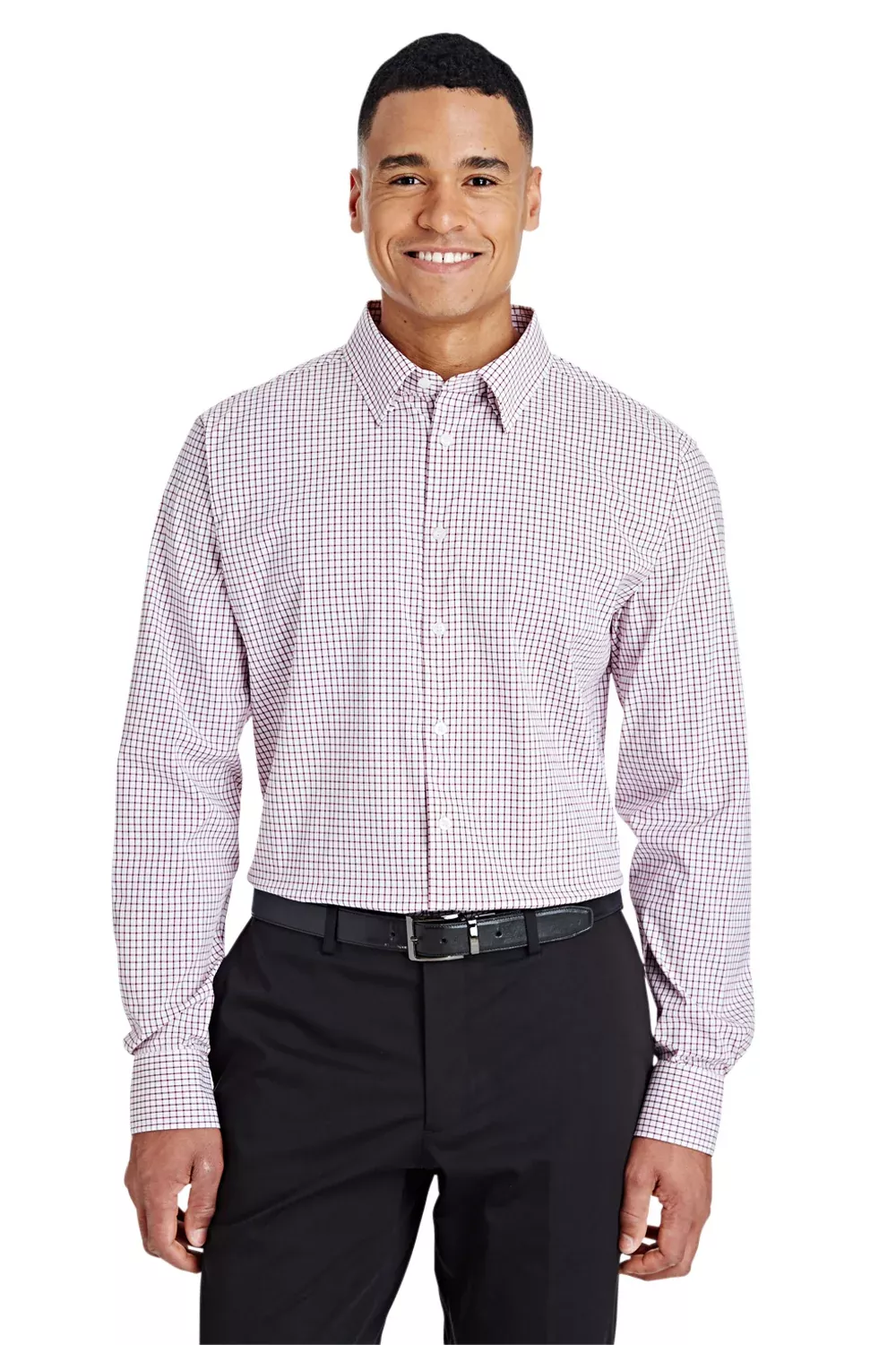 Devon & Jones Mens CrownLux Performance Moisture Wicking Long Sleeve Button Down Shirt - Carbon Grey