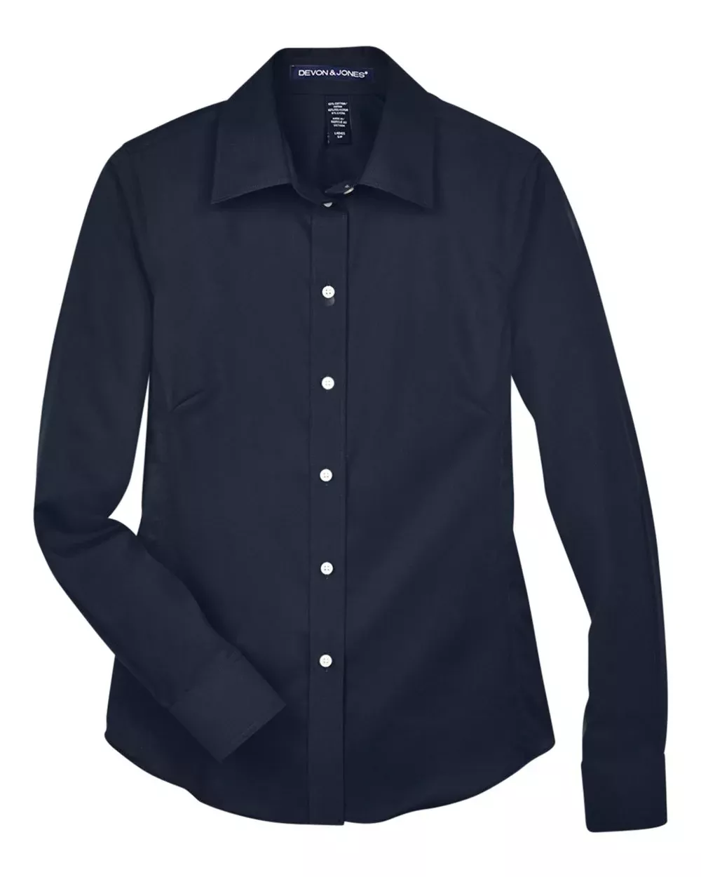 Devon & Jones Women's Crown Collection Solid Stretch Twill Woven Dress Shirt