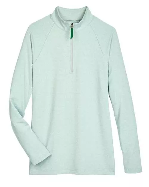 Devon & Jones Women's CrownLux Performance Clubhouse Micro-Stripe Quarter-Zip Pullover