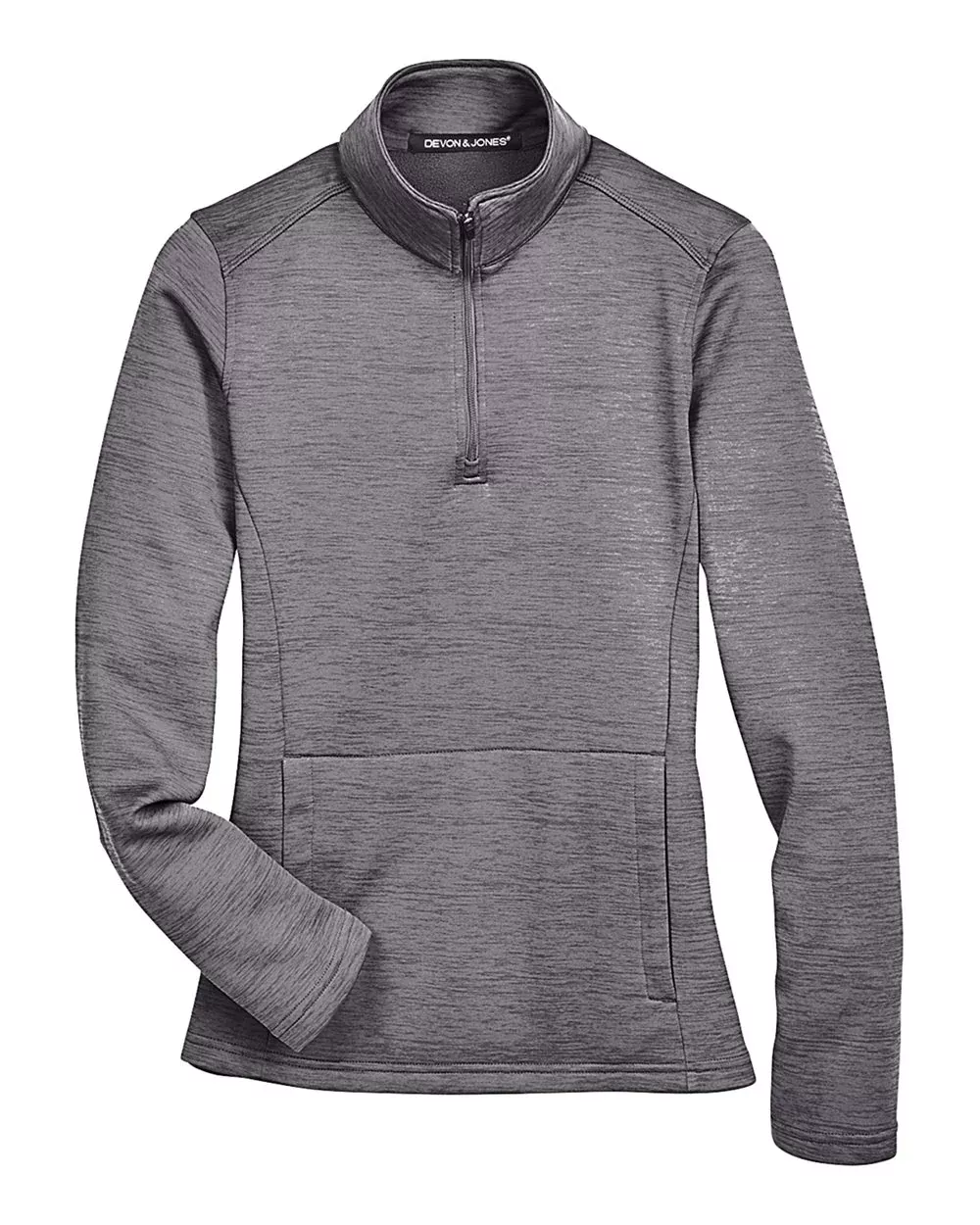 Devon & Jones Women's Newbury Mélange Fleece Quarter-Zip Pullover