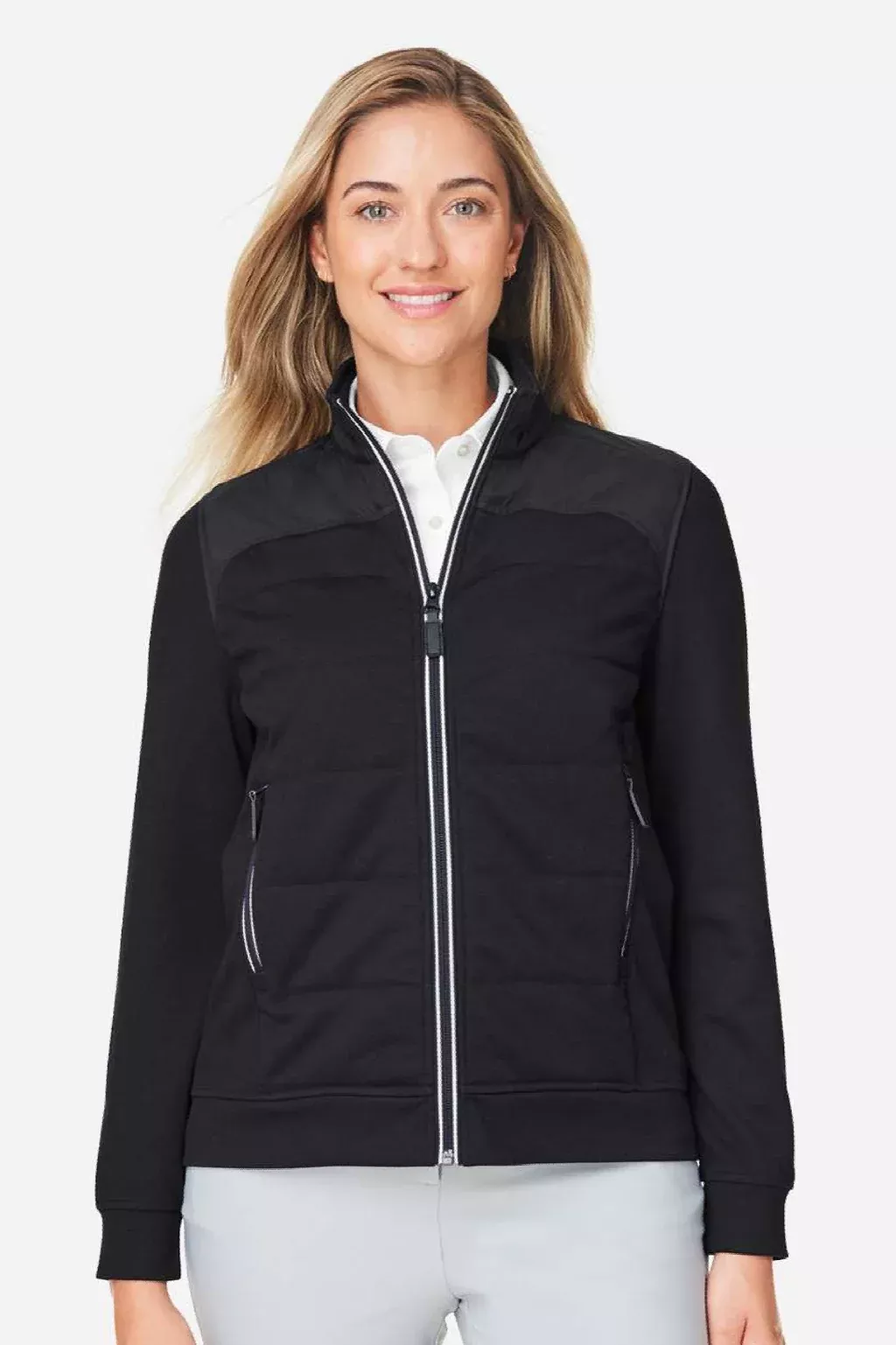 Devon & Jones Womens Water Resistant Full Zip Club Jacket - Black