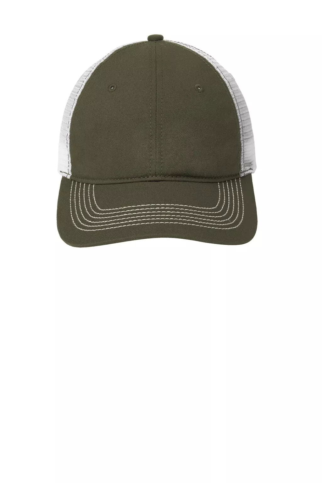 District Mens Adjustable Hat - Army Green/White