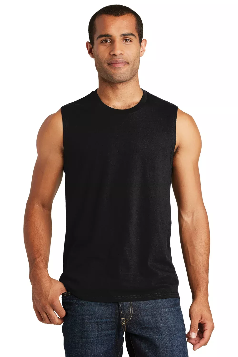 District Mens Very Important Muscle Tank Top - Black