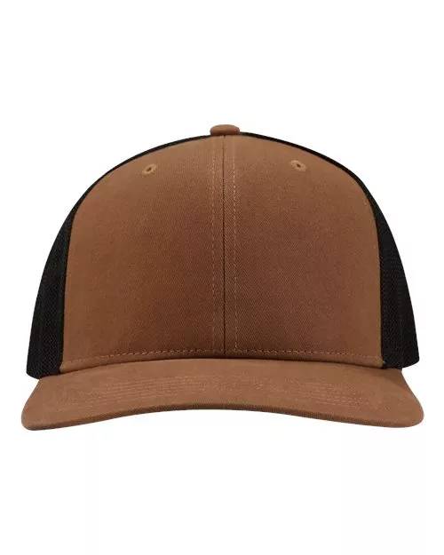 DRI DUCK 3340 Heritage Pro Trucker Cap – Cotton Brushed Twill Front / Stretch Mesh Back | Structured 6-Panel