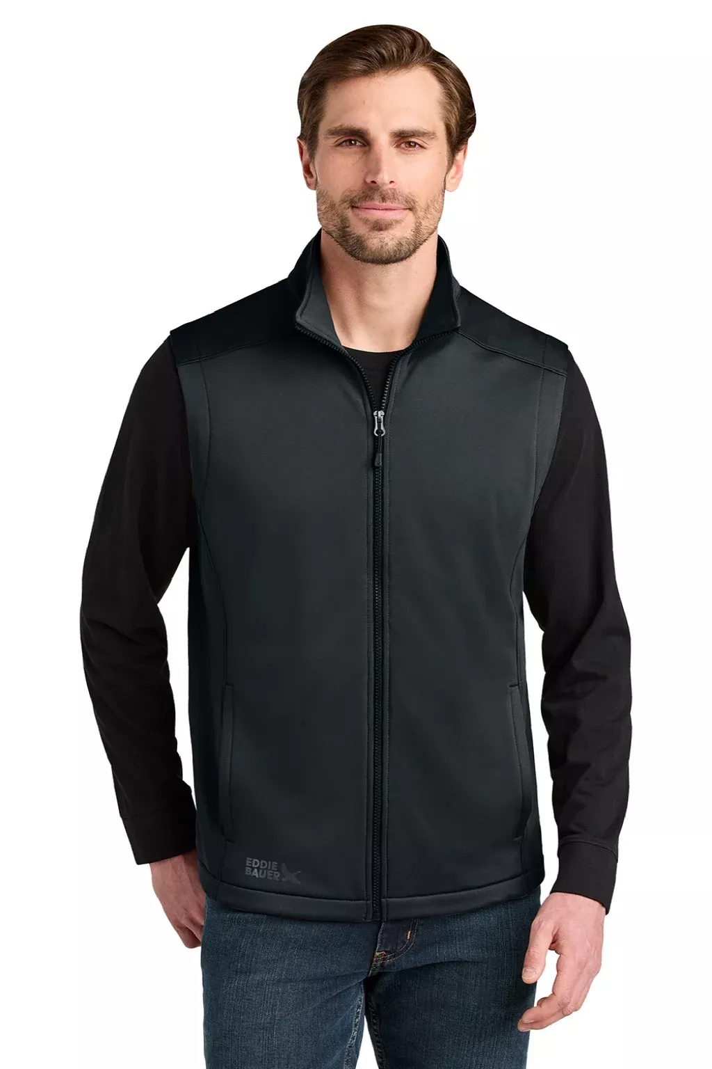 Eddie Bauer Mens Full Zip Fleece Vest - Black