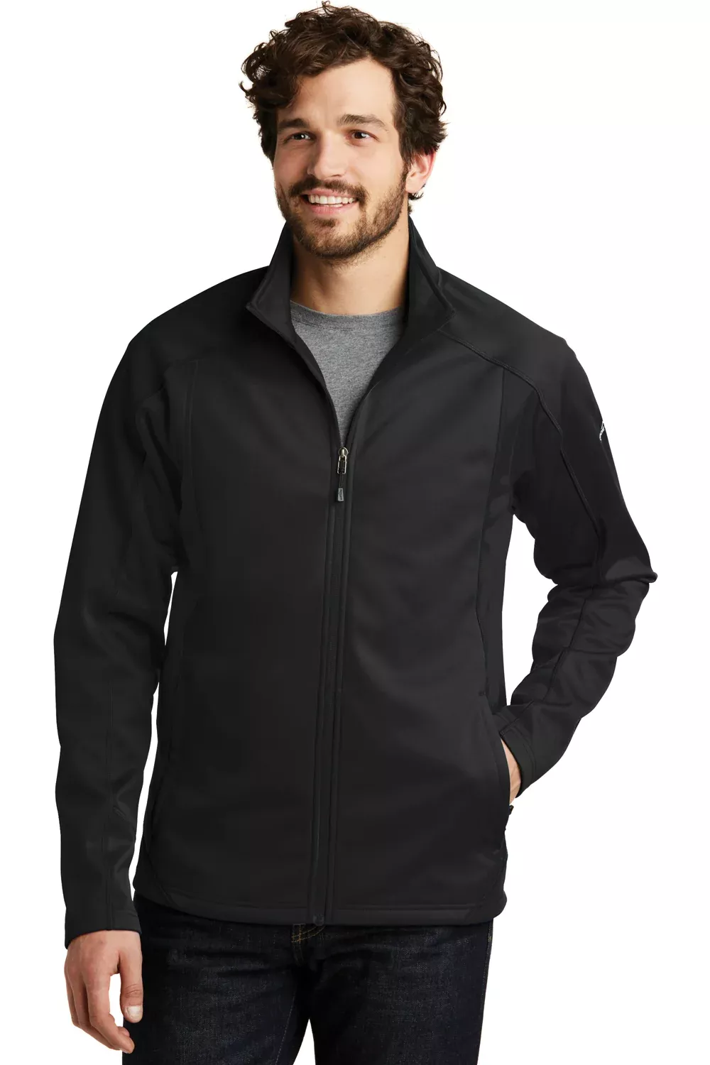 Eddie Bauer Mens Trail Water Resistant Full Zip Jacket - Black