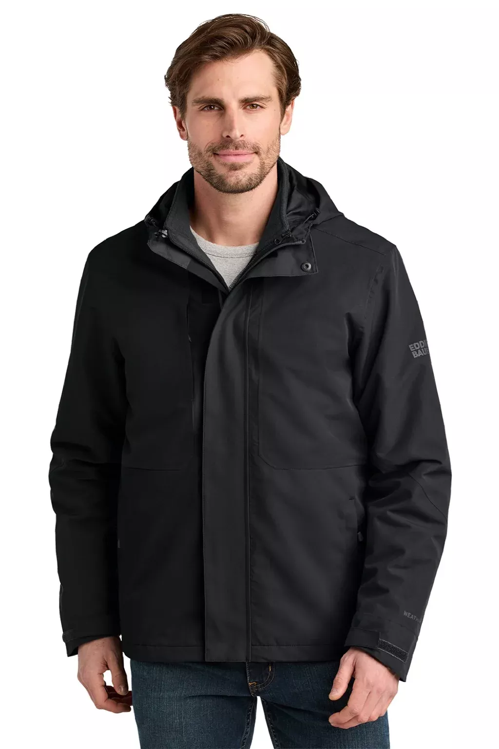 Eddie Bauer Mens WeatherEdge Ridge 3 In 1 Full Zip Jacket - Black