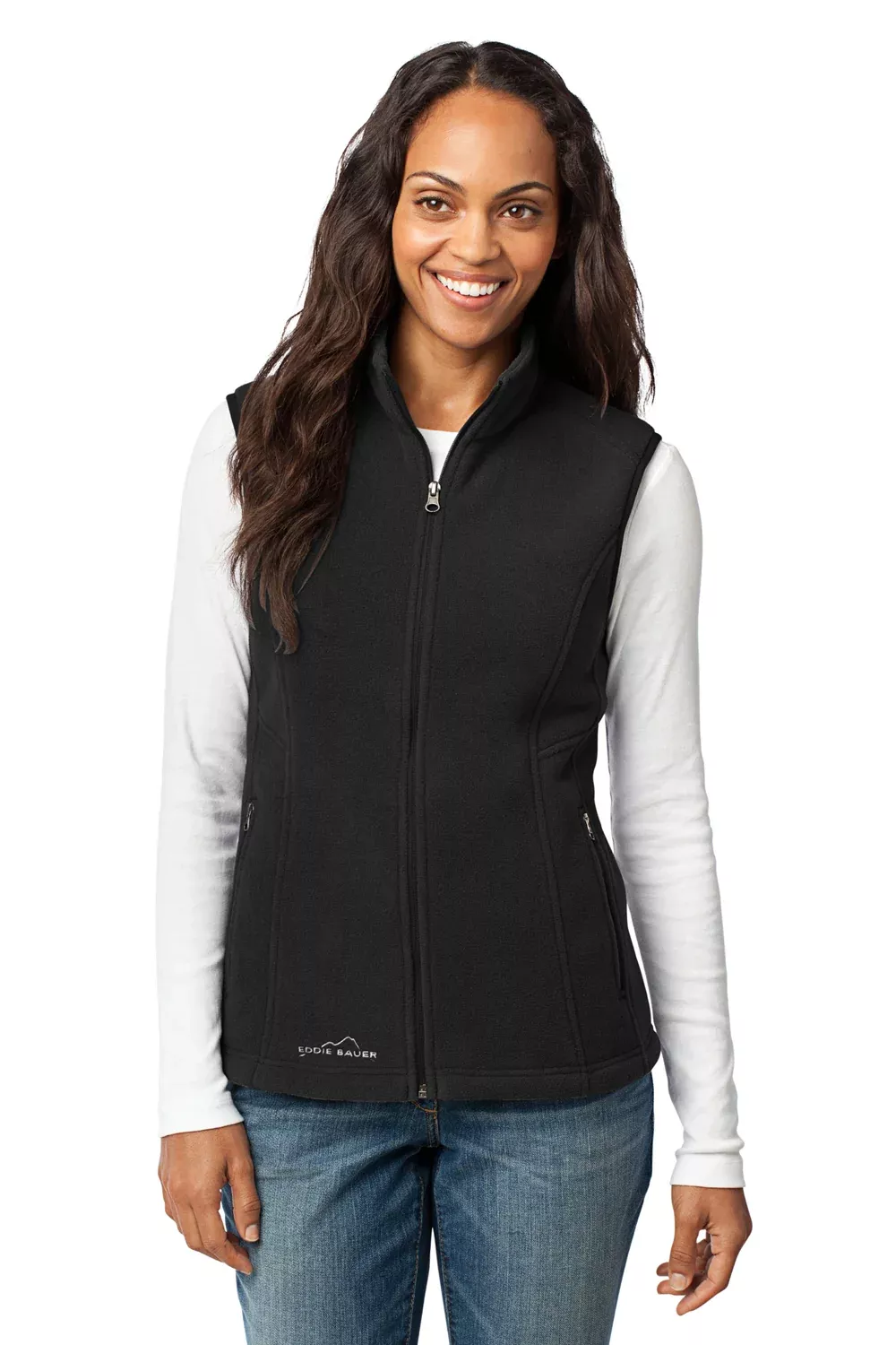 Eddie Bauer Womens Full Zip Fleece Vest - Black