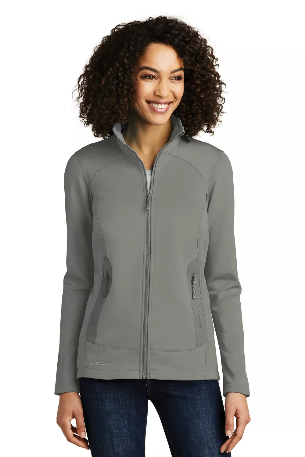 Eddie Bauer Womens Highpoint Pill Resistant Fleece Full Zip Jacket - Metal Grey