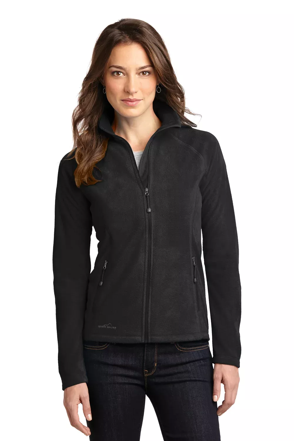 Eddie Bauer Womens Pill Resistant Microfleece Full Zip Jacket - Black