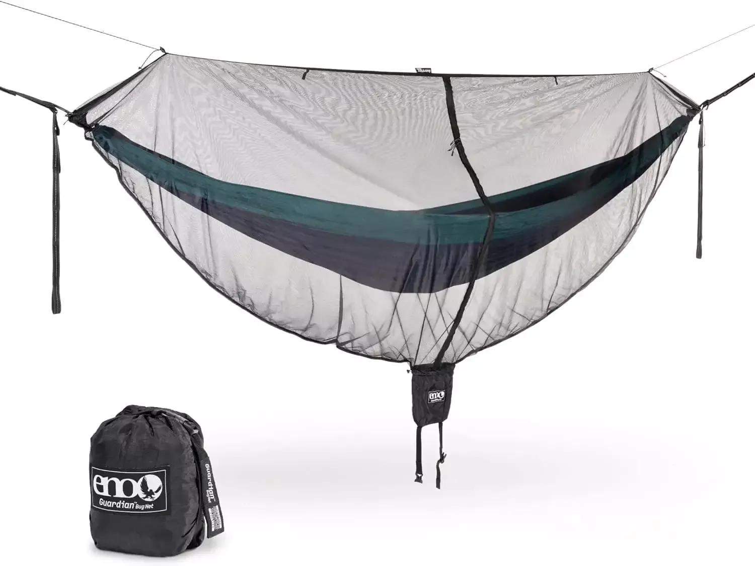 ENO Guardian Bug Net – Full-Protection Mosquito Net for Hammocks – 360° Insect Shield with Easy Access – Black