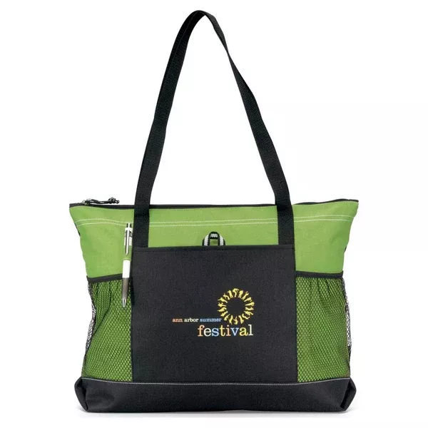 Gemline Apple Green Select Zippered Tote