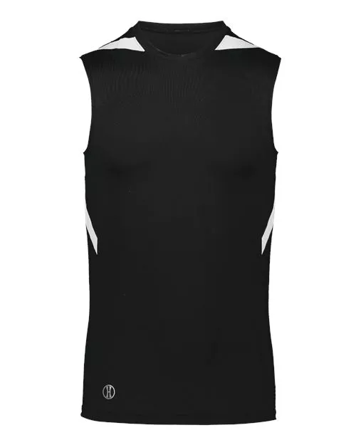 Holloway 221037 PR Max Compression Jersey – Unisex 84/16 Polyester/Spandex 4-Way Stretch Track Singlet | XS–2XL