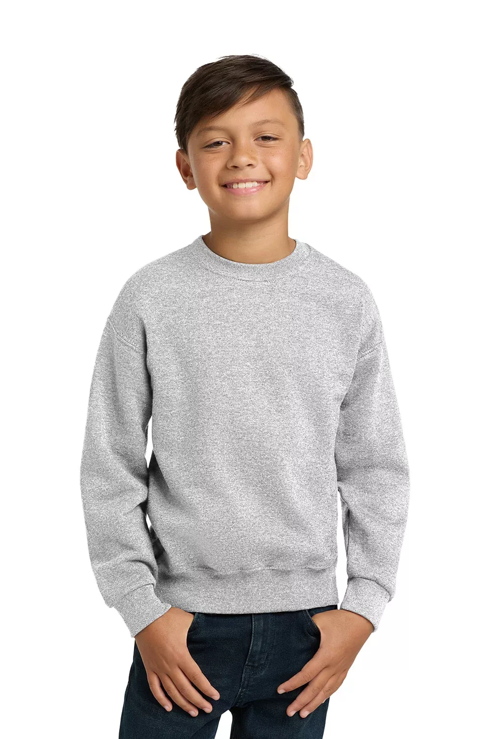 Jerzees Youth NuBlend Fleece Crewneck Sweatshirt - Ash Grey
