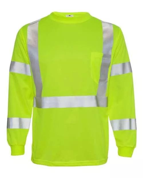 Kishigo Long Sleeve Class 3 T-Shirt 9145-9146 Plus Size