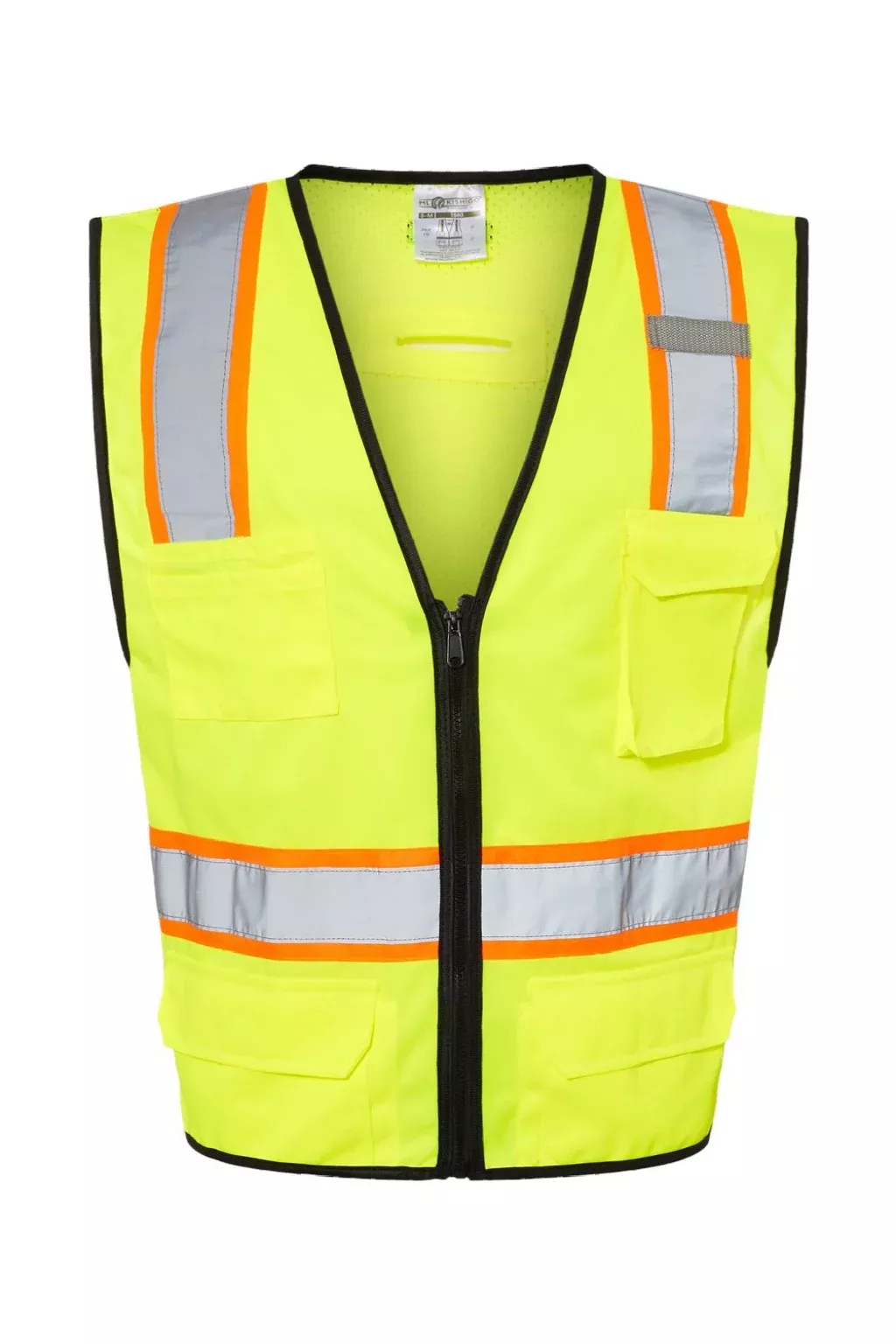 Kishigo Unisex 6 Pocket Contrast Class 2 Vest - Lime Green