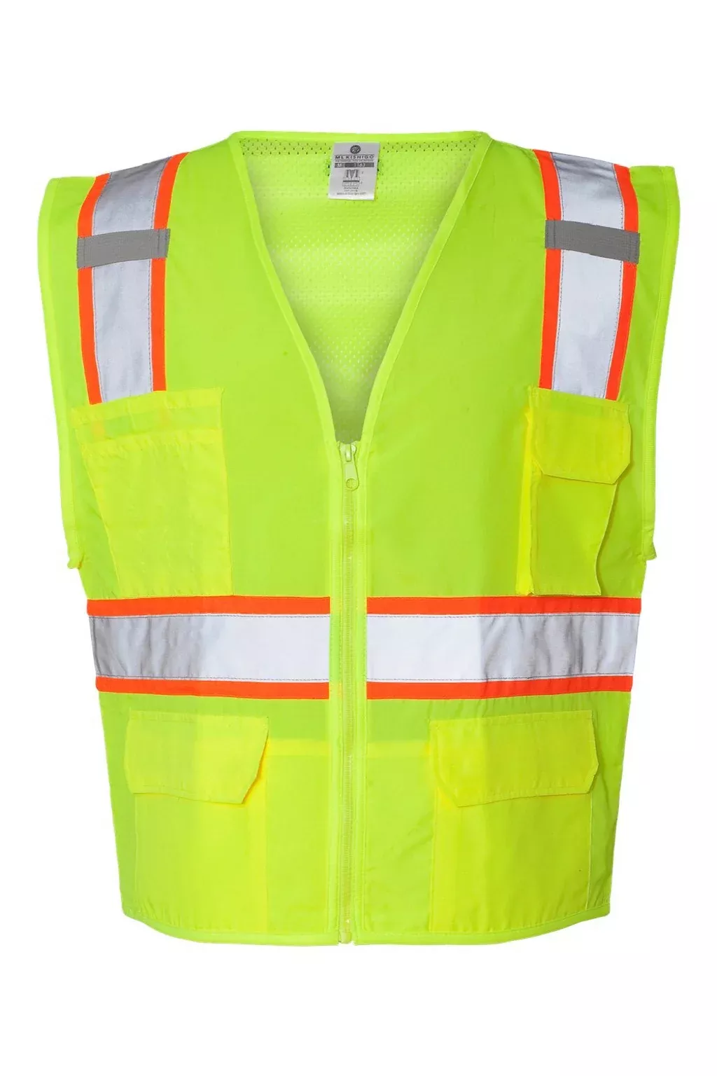 Kishigo Unisex Ultra Cool Solid Front Vest w/ Mesh Back - Lime Green