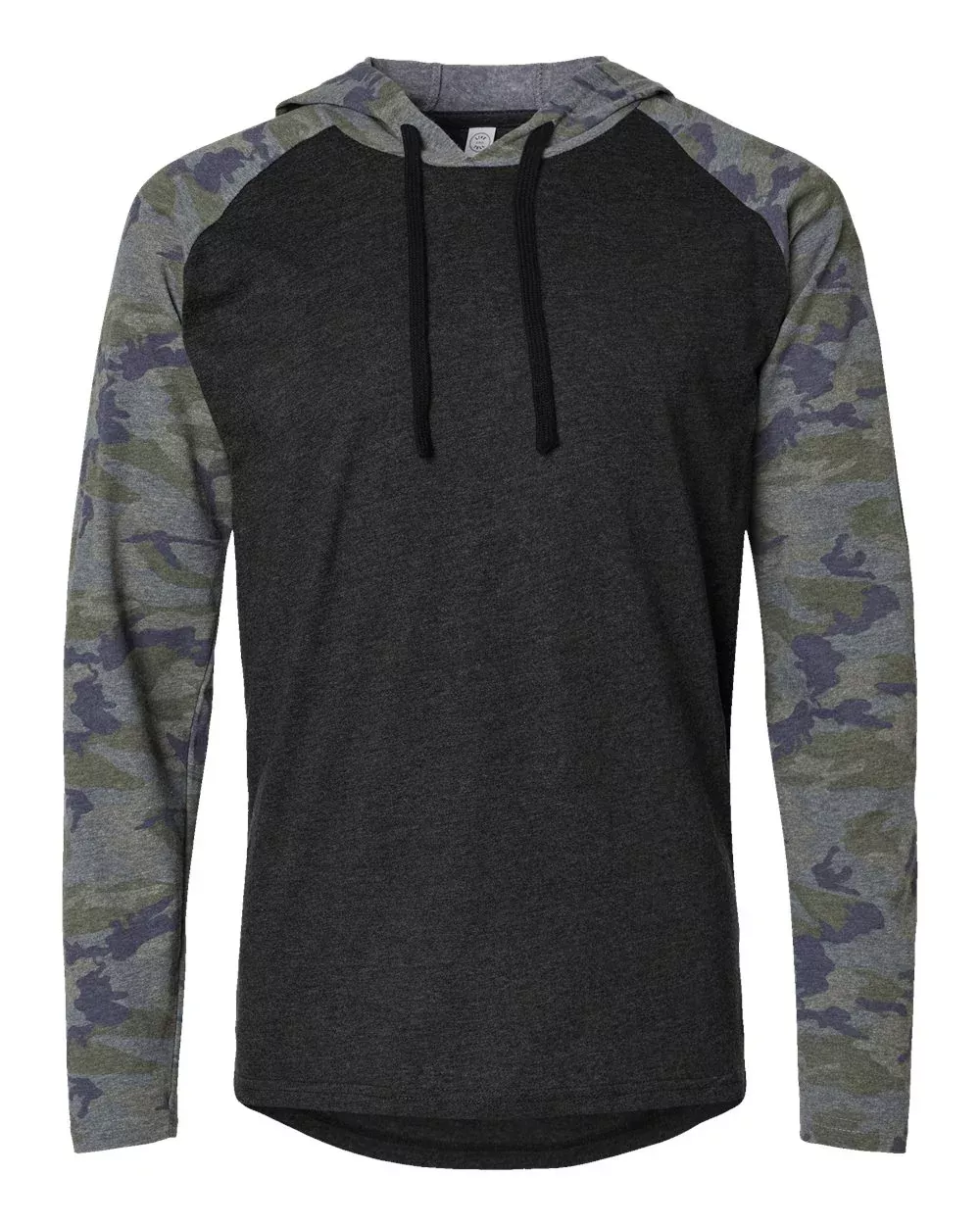 LAT Unisex Fine Jersey Hooded Long Sleeve Raglan Tee