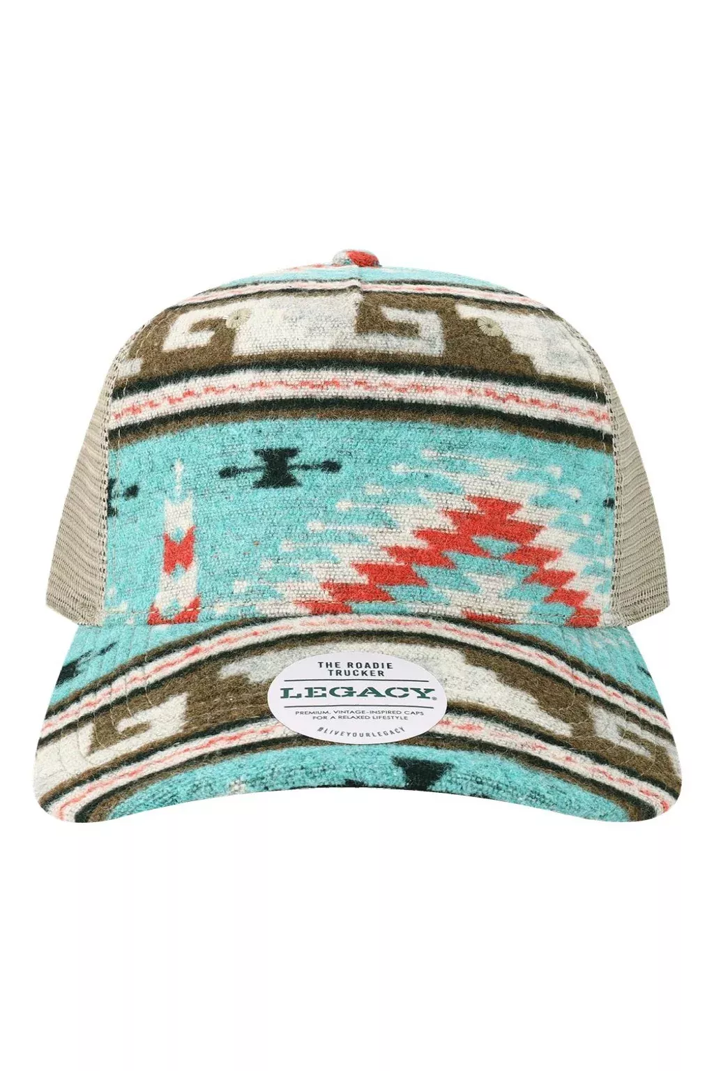 Legacy Hats Mens 5 Panel Trucker Snapback Hat - Aztec