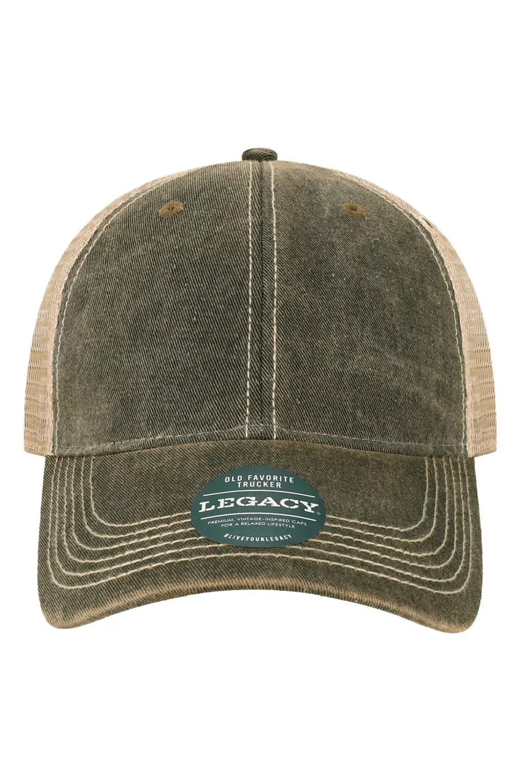 Legacy Hats Youth Old Favorite Snapback Trucker Hat - Black/Khaki