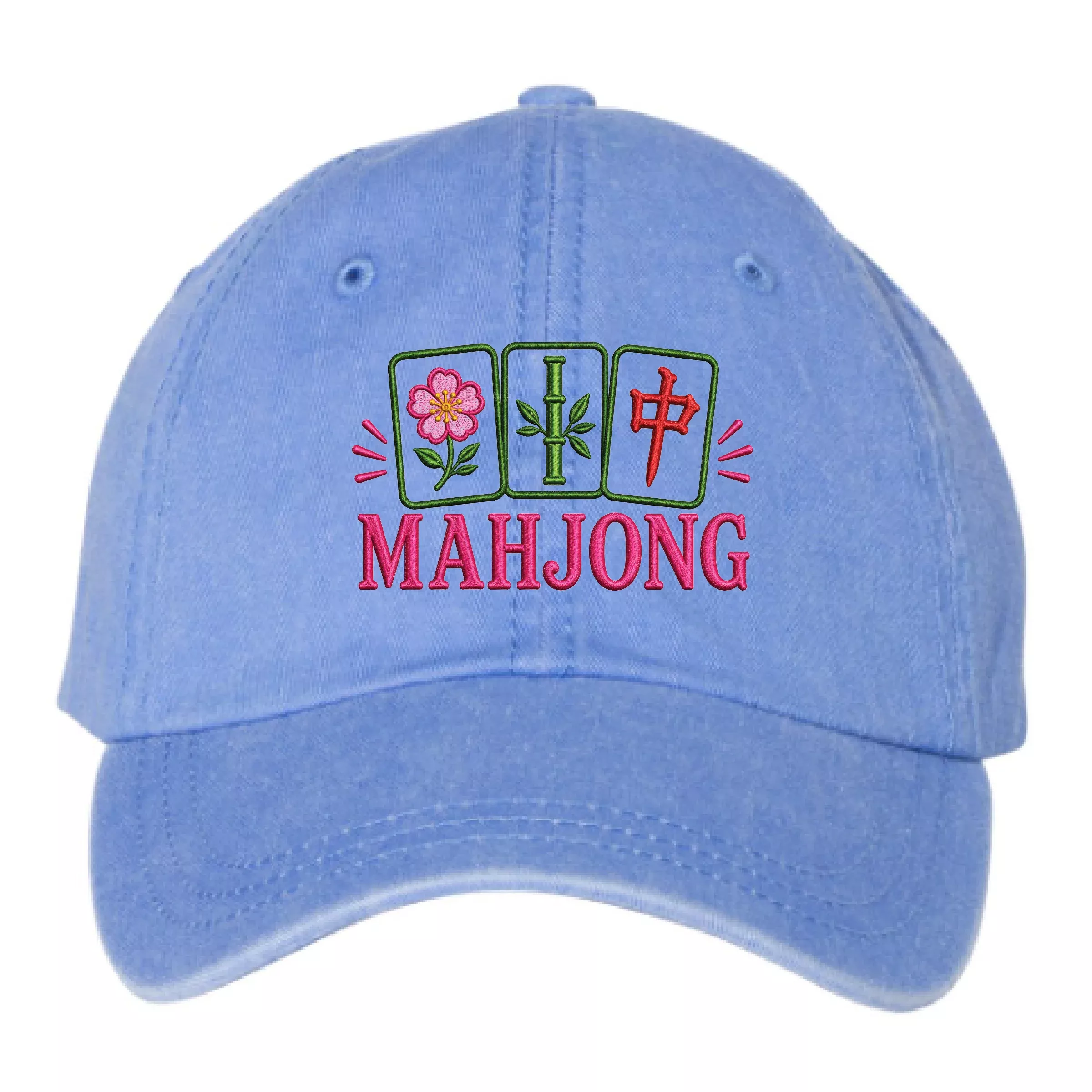 Mahjong Tiles Pigment-Dyed Hat – Periwinkle