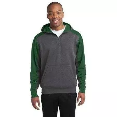 Mens Colorblock Tech Fleece 1/4-Zip Hooded Sweatshirt